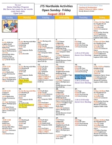 Northside Senior Center_August 2014 Schedule of Activities